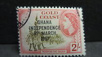[Queen Elizabeth Stamps of 1952 of Gold Coast Overprinted "GHANA INDEPENDENCE 6TH.. MARCH, 1957", Tip B7]