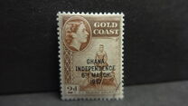 [Queen Elizabeth Stamps of 1952 of Gold Coast Overprinted "GHANA INDEPENDENCE 6TH.. MARCH, 1957", Tip B2]
