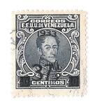 [Previous Issue of Simon Bolivar Overprinted "1933" and Surcharged, type FE]