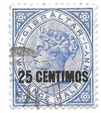 [Queen Victoria, 1819-1901 - Stamps of 1886 Surcharged "CENTIMOS", type F3]