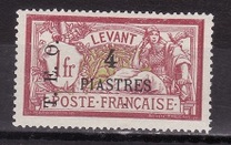 [French Levant Postage Stamps Surcharged & Overprinted "T.E.O.", type B7]