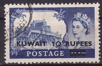 [Castles and Queen Elizabeth II - Stamps of Great Britain Overprinted "KUWAIT" and Surcharged New Values in Two Types, type CR]