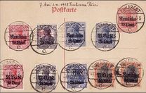 [German Empire Postage Stamps Surcharged & Overprinted "M.V.i.R.", type B]