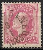[King Oscar II Stamp of 1885 with Blue Coach Horn on Back, type H1]