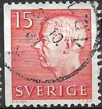[King Gustaf VI Adolf of Sweden - White Numerals, with Imprint, тып FA]