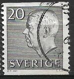 [King Gustaf VI Adolf of Sweden - White Numerals, with Imprint, тып FA3]