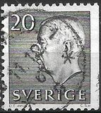 [King Gustaf VI Adolf of Sweden - White Numerals, with Imprint, тып FA3]