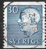 [King Gustaf VI Adolf of Sweden - White Numerals, with Imprint, тып FA6]