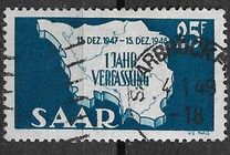 [The 1st Anniversary of the Constitution - Map of Saarland, type XT2]