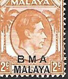 [Straits Settlements Postage Stamps Overprinted "B M A MALAYA" in Black or Red Colour, type A1]