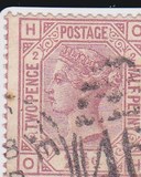 [Queen Victoria - Colored Control Numbers in Corners, प्रकार V]