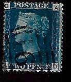 [Queen Victoria - Colored Control Letters in Corners, type J]