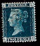 [Queen Victoria - Colored Control Letters in Corners, type J]