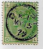[Queen Victoria - Colored Control Numbers in Corners, प्रकार AA]