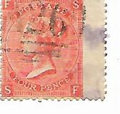 [Queen Victoria - Colored Control Numbers in Corners, प्रकार X]