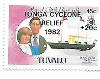 [Tonga Cyclone Relief - Issues of 1981 Overprinted "TONGA CYCLONE RELIEF 1982" and Surcharged +20c, tip EQ1]