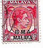 [Straits Settlements Postage Stamps Overprinted "B M A MALAYA" in Black or Red Colour, type A5]