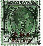 [Straits Settlements Postage Stamps Overprinted "B M A MALAYA" in Black or Red Colour, type A10]
