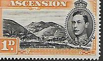 [King George VI and Views of Ascension, type F8]