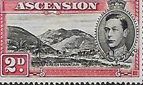 [King George VI and Views of Ascension, type F9]