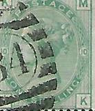 [Queen Victoria - Colored Control Numbers in Corners, प्रकार AA]