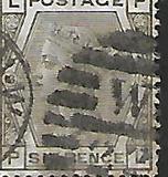 [Queen Victoria - Colored Control Numbers in Corners, प्रकार Y]
