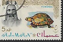 [Sheik Rashid bin Humaid al Naimi Pictured with Different Animals - Size: 35 x 22 mm, type C]