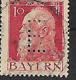 [The 90th Anniversary of the Birth of Prince Luitpold - Type I: Small 9 and no Foot on 1 in "1911". Type II: Large 9 and Foot on 1 in "1911", тип F4]