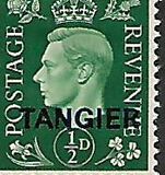 [King George VI - Great Britain Postage Stamps Overprinted "TANGIER", type F]