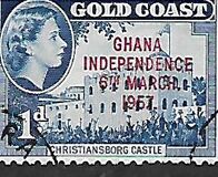 [Queen Elizabeth Stamps of 1952 of Gold Coast Overprinted "GHANA INDEPENDENCE 6TH.. MARCH, 1957", type B]