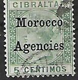 [Gibraltar Postage Stamps Overprinted "Morocco Agencies" in Black Colour - Wide "M", type A]