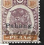 [Perak Postage Stamps Overprinted "Pahang", type E]