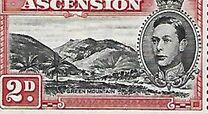 [King George VI and Views of Ascension, type F9]