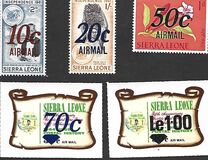 [Airmail - Various Stamps Overprinted "AIRMAIL" and Surcharged Value, type BI4]