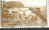 [Sultan Mohammed V & Local Motifs - Inscription "MARRUECOS", type B]