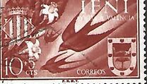 [Charity Stamps for Valencia - Barn Swallow & Coat of Arms, tyyppi AV]