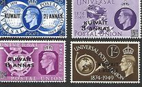 [The 75th Anniversary of U.P.U.- Great Britain Postage Stamps of 1949 Surcharged, type BO]