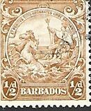 [Alegroría de Barbados. Sin inscripción "Postage & Revenue"., tipo Z1]