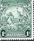 [Alegroría de Barbados. Sin inscripción "Postage & Revenue"., tipo Z3]