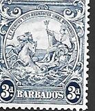 [Alegroría de Barbados. Sin inscripción "Postage & Revenue"., tipo Z10]