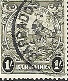 [Alegroría de Barbados. Sin inscripción "Postage & Revenue"., tipo Z14]