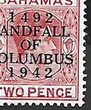 [The 450th Anniversary of Landing of Columbus - Stamps of 1931-1941 Overprinted "1492 LANDFALL OF COLUMBUS 1942", Scrivi AA3]