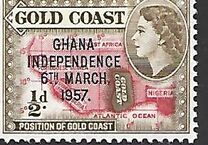 [Queen Elizabeth Stamps of 1952 of Gold Coast Overprinted "GHANA INDEPENDENCE 6TH.. MARCH, 1957", tip B]