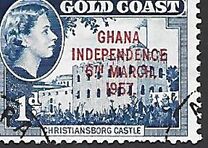 [Queen Elizabeth Stamps of 1952 of Gold Coast Overprinted "GHANA INDEPENDENCE 6TH.. MARCH, 1957", tip C]
