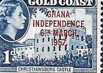 [Queen Elizabeth Stamps of 1952 of Gold Coast Overprinted "GHANA INDEPENDENCE 6TH.. MARCH, 1957", tip C]