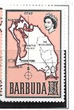 [Map of Barbuda Issue of 1968 Surcharged, type B9]