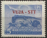 [The 75th Anniversary of the UPU - Yugoslavia Postage Stamps Overprinted "VUJA - STT", type L]