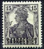 [German Empire Postage Stamps Overprinted "SAARGEBIET", type F2]