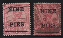 [King George V, 1865-1936 - Stamp of 1911 Surcharged in Black, type XBI]