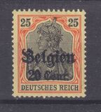 [German Empire Postage Stamps Surcharged "F and Cent" & Overprinted "Belgien", type B7]